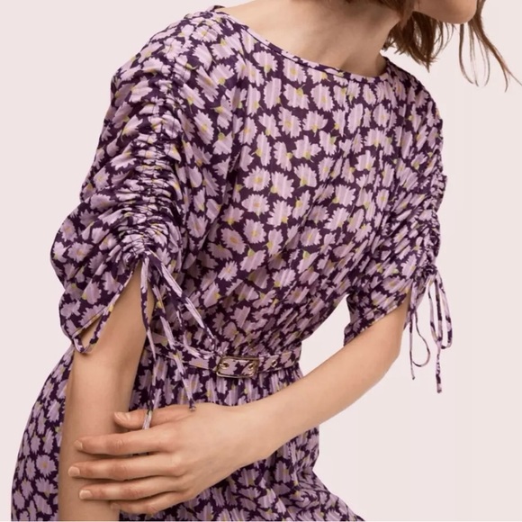 Purple Midi Sundress with Dolman Sleeves for Wedding Guest - Picture 4 of 8